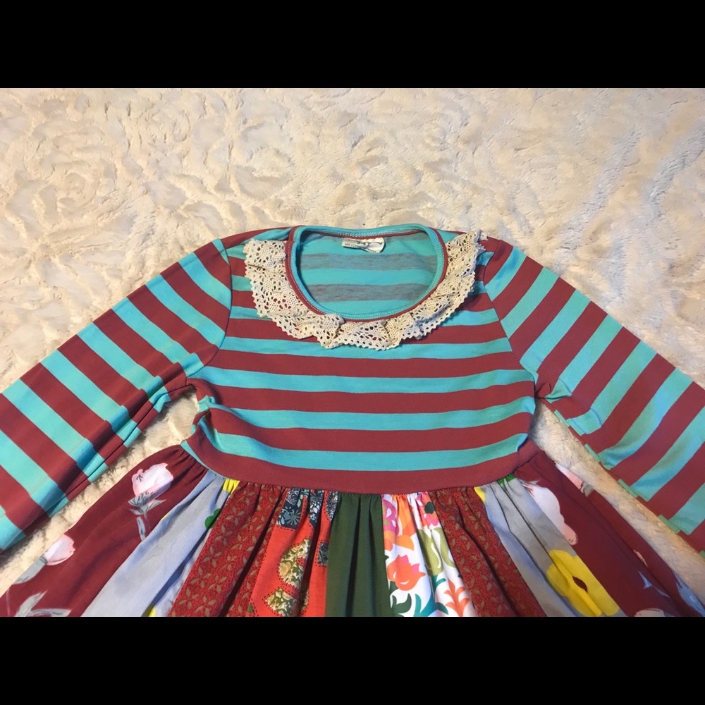NWT Twirly Alphabet Fall Patchwork Dress - Picture 3 of 6